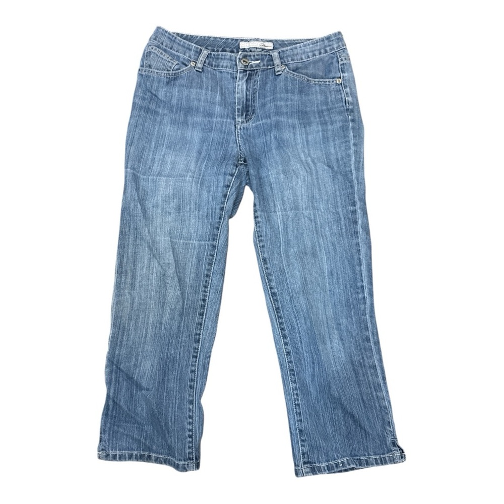 CHICO’S Platinum Grayson Mid-Rise Crop Denim Jeans Size 0